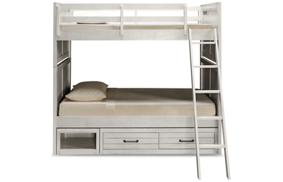 Summer Camp Twin Over Twin Bunk Bed with Storage