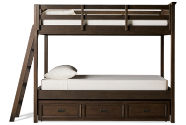 Hanover Twin Over Twin Bunk Bed - Ladder - Trundle - Paneled Headboards