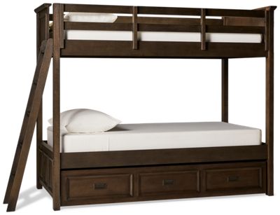 Hanover Twin Over Twin Bunk Bed - Ladder - Trundle - Paneled Headboards