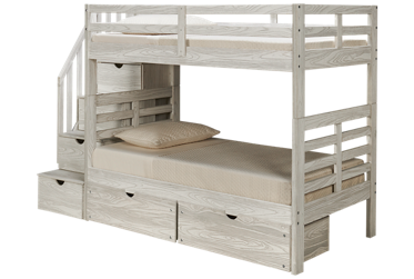 Nate Twin Over Twin Bunk Bed with Storage Stairs and Underbed Storage