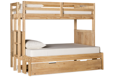 Sandstone Twin Over Full Bunk Bed - Trundle - Sturdy Guard Rails - Convenient Ladder - Versatile Finish