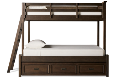Hanover Twin Over Full Bunk Bed - Multifunctional Design - Paneled Headboards - Underbed Trundle
