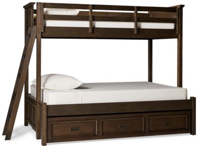 Hanover Twin Over Full Bunk Bed - Multifunctional Design - Paneled Headboards - Underbed Trundle