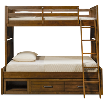 Summer Camp Twin Over Full Bunk Bed with Storage