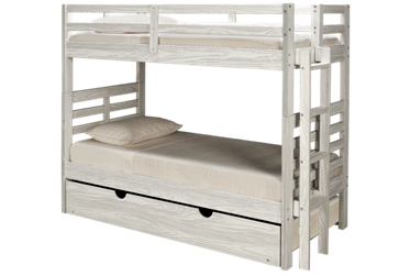 Nate Twin Over Twin Bunk Bed with Ladder and Underbed Trundle