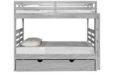 Nate Twin Over Twin Bunk Bed with Ladder and Underbed Trundle