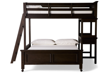 Hanover Twin Over Full Loft Bed - Multifunctional Design - Ladder - Desk With Drawers