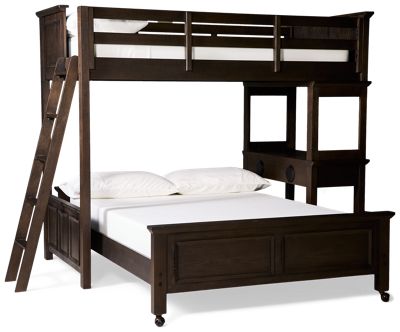 Hanover Twin Over Full Loft Bed - Multifunctional Design - Ladder - Desk With Drawers