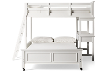 Hanover Twin Over Full Loft Bed - Side Ladder - Built-in Desk - Space-Saving - Classic Mission Style