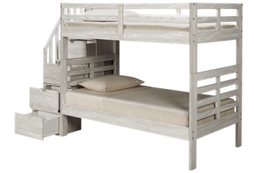 Nate Twin Over Twin Bunk Bed with Storage Stairs