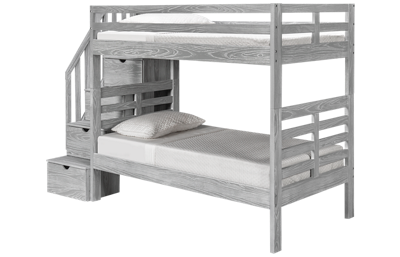 Nate Twin Over Twin Bunk Bed with Storage Stairs