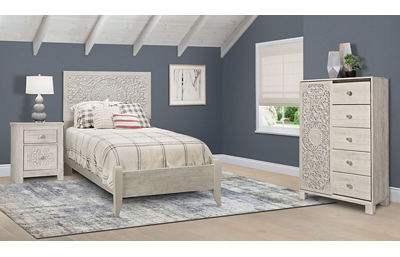 Paxberry 3 Piece Twin Bedroom Set Includes: Bed, Chest and Nightstand