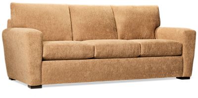Rosie Sofa - Mid-Century Modern Silhouette - Block Feet - Plush Cushions - Includes Two Toss Pillows - Durable Construction