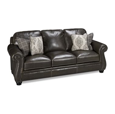 Jordan S Furniture, Bassett Leather Sofa