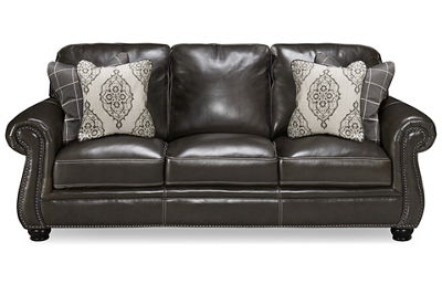 Charleston Leather Sofa with Nailhead
