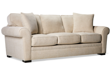 Choices Sofa - 3 Seat Luxury - Sink-In Box Cushions - Supportive Back - Classic Rolled Arms - Transitional Style - Two Toss Pillows