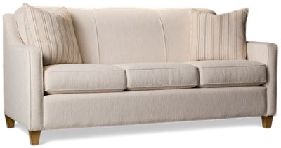 Gainesville Sofa - Durable Sunbrella Fabric - Sloped Track Arms - Two Coordinating Toss Pillows - Plush Comfort