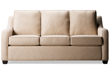Jupiter Sofa - Easy Care Sunbrella Fabric - Sloped Track Arms - Two Stylish Toss Pillows - Plush Comfort Seating