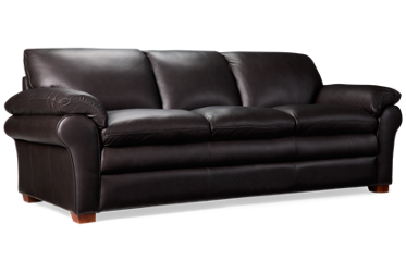 Hogan Leather Sofa - Thick Back Cushions - Plush Pillow-Topped Arms - Cozy Comfort