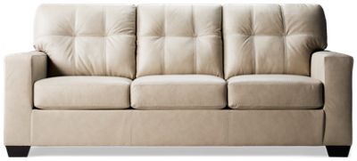 Franklin Leather Sofa - Top-Grain Leather - Tufted Back Cushion - Supportive Comfort - Contemporary