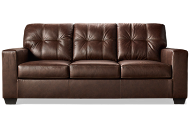 Franklin Leather Sofa - Top-Grain Leather - Tufted Back Cushion - Supportive Comfort - Contemporary