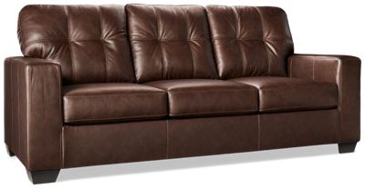 Franklin Leather Sofa - Top-Grain Leather - Tufted Back Cushion - Supportive Comfort - Contemporary