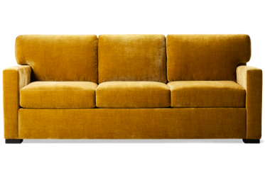 Daisy Sofa - Soft Chenille Upholstery - Track Arms - Two Toss Pillows - Cozy Comfort