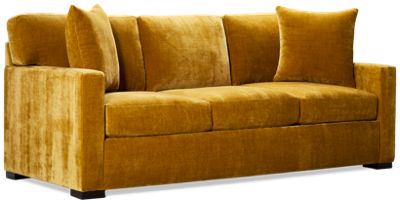 Daisy Sofa - Soft Chenille Upholstery - Track Arms - Two Toss Pillows - Cozy Comfort