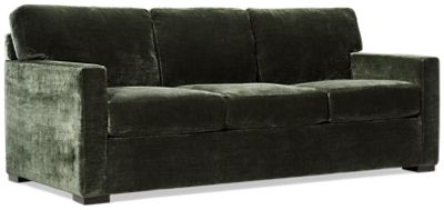 Daisy Sofa - Soft Chenille Upholstery - Track Arms - Two Toss Pillows - Cozy Comfort