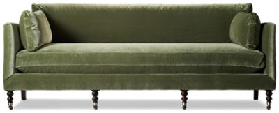 Madeline 90" Sofa - Elegant Minimalist Design - Plush Down Blend Cushions - Turned Front Legs with Casters - Velvety Soft Upholstery