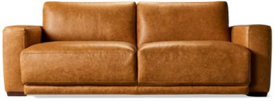 Minsk Leather Sofa - Durable Hardwood Frame - Stylish Luxury Seating - Smooth Top Grain Leather