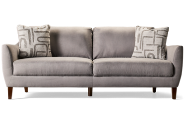 Isla Sofa - Plush Cushions - Stylish Flared Arms - 2 Coordinating Toss Pillows - Durable 100% Polyester Cover