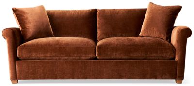 Freya 84" Sofa - Plush Cushions - Luxurious Velvety Soft Upholstery - Two Matching Toss Pillows