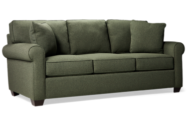 Cuddler Sofa - Plush Seat Cushions - Rolled Arms - Two Toss Pillows - Durable Easy-To-Clean Fabric - Tapered Block Feet