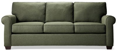 Cuddler Sofa - Plush Seat Cushions - Rolled Arms - Two Toss Pillows - Durable Easy-To-Clean Fabric - Tapered Block Feet