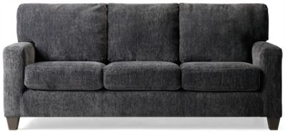 Dorm Sofa - Soft Textured Upholstery - Plush Foam Cushions - Sleek Track Arms - Tapered Square Legs - Durable Hardwood Frame
