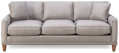 Rowe Townsend Customizable 3-Cushion Sofa with Track Arms & Wood