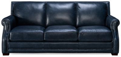 Everly Leather Sofa with Nailhead