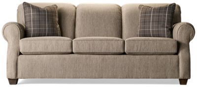 Lynchburg 86" Sofa - Plush Back Cushions - Traditional Rolled Arms - Extra Firm Seat Cushions - Durable Olefin Cover