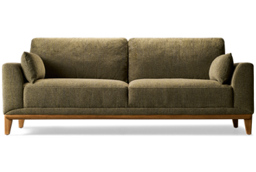 Meadow Sofa - Mid-Century Modern Design - Textured Upholstery - Two Lumbar Toss Pillows