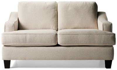 Truth Loveseat - Square Profile - Plush Back And Seat Cushions - Sloped Track Arms - Four Patterned Toss Pillows