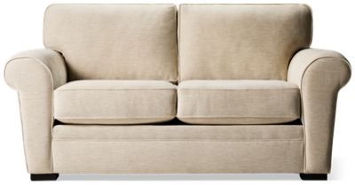 Choices Loveseat - Sink-In Box Cushions - Supportive Back - Classic Rolled Arms - Transitional Style - Two Toss Pillows