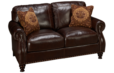 Solena Leather Loveseat with Nailhead