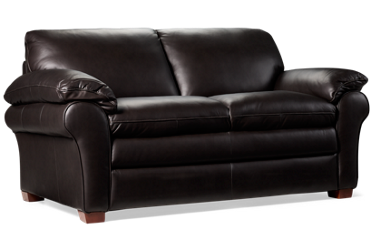 Hogan Leather Loveseat - Thick Back Cushions - Plush Pillow-Topped Arms - Cozy Comfort