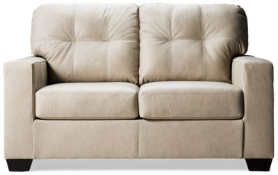 Franklin Leather Loveseat - Top-Grain Leather - Tufted Back Cushion - Supportive Comfort - Contemporary