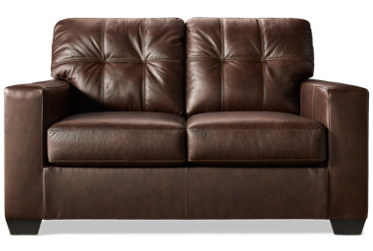 Franklin Leather Loveseat - Top-Grain Leather - Tufted Back Cushion - Supportive Comfort - Contemporary
