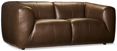Himalaya Leather Loveseat - Top-Grain Leather - Two Coordinating Toss Pillows - Ultra-Cushioned Comfort