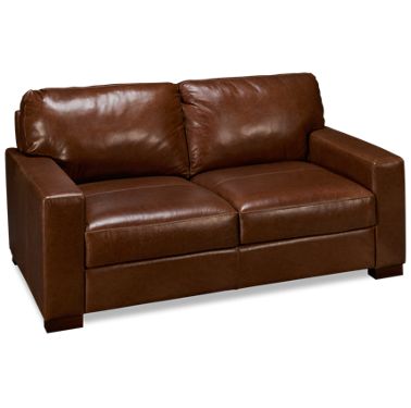 Pista Leather Loveseat, Brown Leather Love Seat
