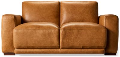 Minsk Leather Loveseat - Stylish Luxury -  Durable Hardwood Frame - Smooth Top Grain Leather