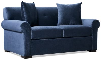 Lily Loveseat - Luxurious Chenille Polyester - Rolled Arms - Two Cozy Toss Pillows - Plush Box Seat Cushions